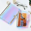 Kawaii office school stationery production supplies notebook paper folder file holder A5 laser PVC cover 6 ring binder