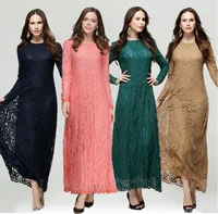 

Wholesale High Quality Muslim Ethnic Clothing Dubai Ladies Maxi Dress Party Wear Islamic Turkish Lace Abaya