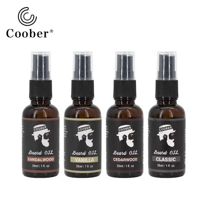

private label personal care products 100% pure beard essential growth oil with 4pcs custom box beard oik kit