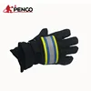 EN approved palm leather navy blue fireman rescue working gloves