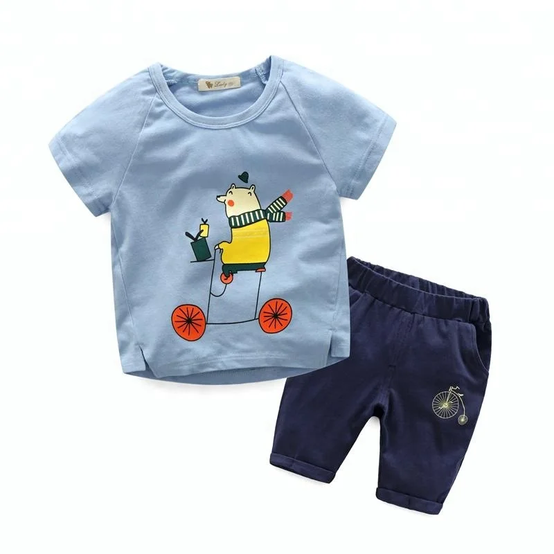 

New Summer Design baby boy short set for short sleeve cotton linen fabric T-shirt 2 pcs children clothes