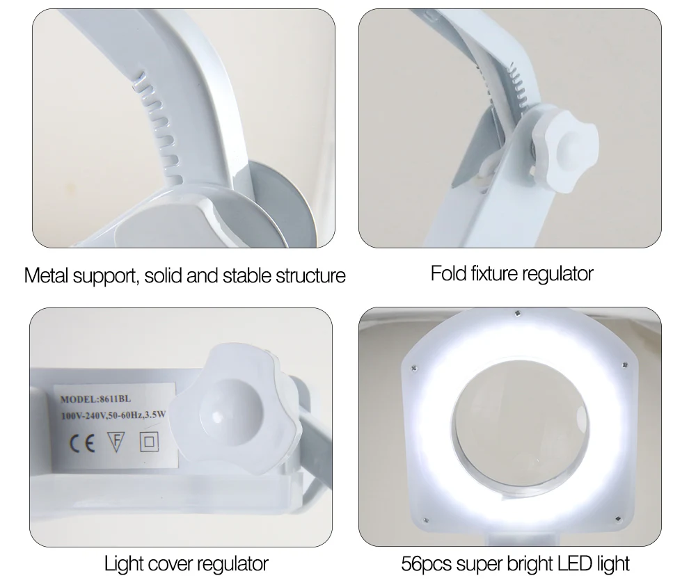 BEST-8611BL High Quality Factory Direct Repair Tool Table Magnifying Glass With Light Stand Magnifier