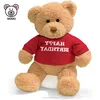 Happy Birthday Gift Super Soft Fat Plush Brown Teddy Bear Toy With T shirts Wholesale OEM Custom LOGO Kids Cartoon Stuffed Bear