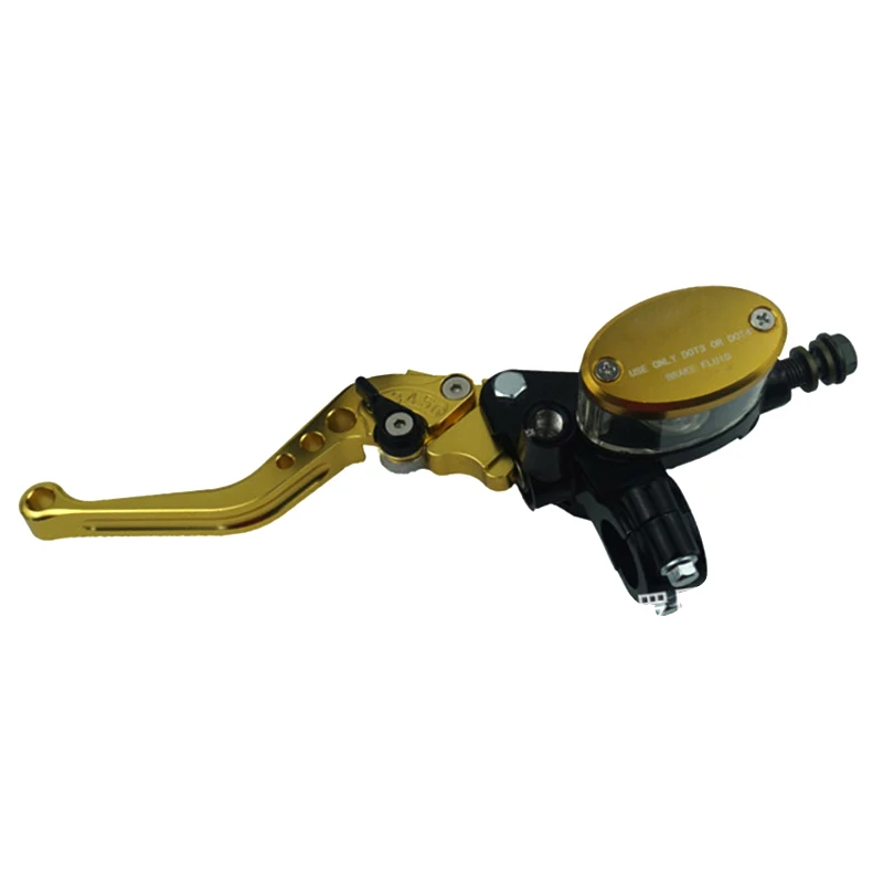 Gold Acouto Motorcycle Modification 7/8 22mm Universal Hydraulic Brake + Clutch Lever Left and Right Pair Metal Oil Cup Suitable for Most Motorcycles