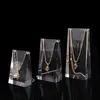 slant triangle Acrylic Stand Jewelry show case plexiglass stand organizer clear thick block Necklace Pendant Display