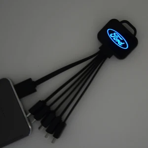 3 1 Luminous LED USB Data Cable Keychains