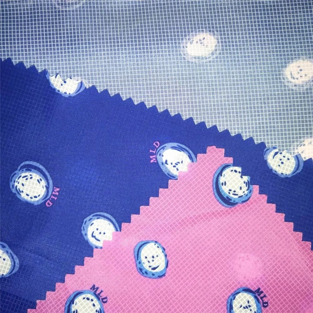 
380T 0.15 Semi-Elastic Ribstop fabric 100%Polyester printing fabric for the Garments 