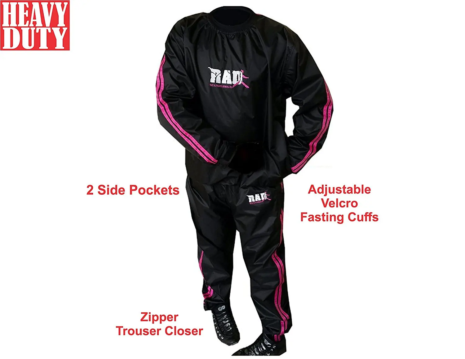 RAD Sweat Suit Sauna Exercise Tracksuit Fitness Weight Loss Slimming Boxing Gym with Hood
