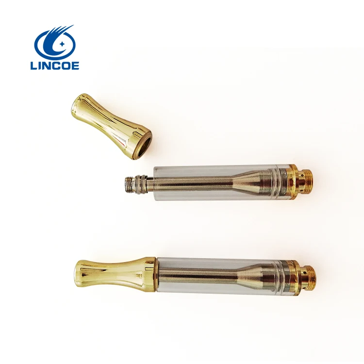 

Exotic Carts Cartridges Ac1003 Gold 1ml Vape Cartridges with atomizer packaging from Lincoetech, Gold/ silver