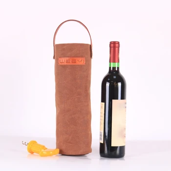 waxed canvas wine bag