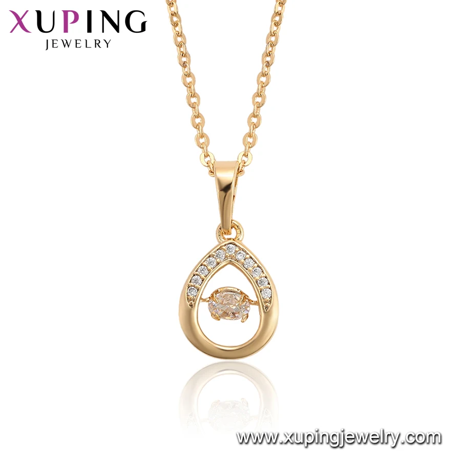 

44930 Xuping hot sale gold plated popular fashion dancing stone necklace