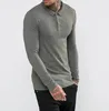 Hot Selling Wholesale Custom Gray Plain Men Polo Shirt Original Long Sleeve Polo Shirt