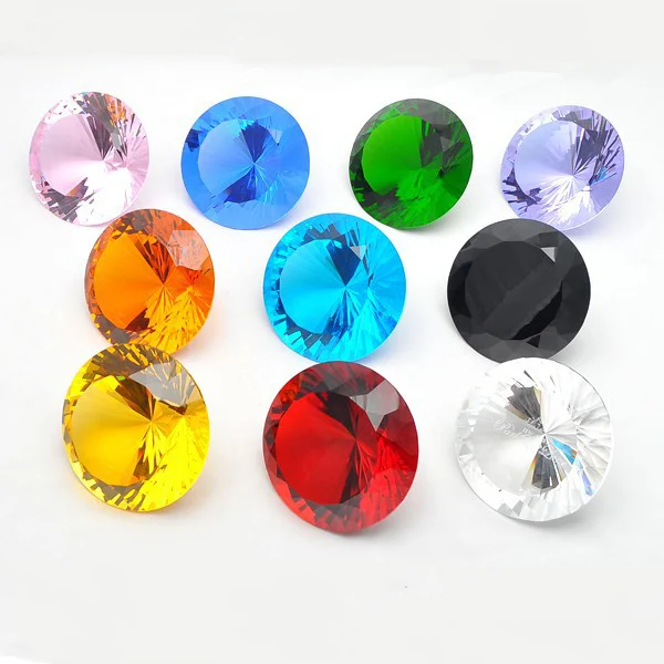 

Hot Sale Wedding Return souvenir Gifts Paperweight Gem Stone Colorful Crystal Diamond For Home Decoration