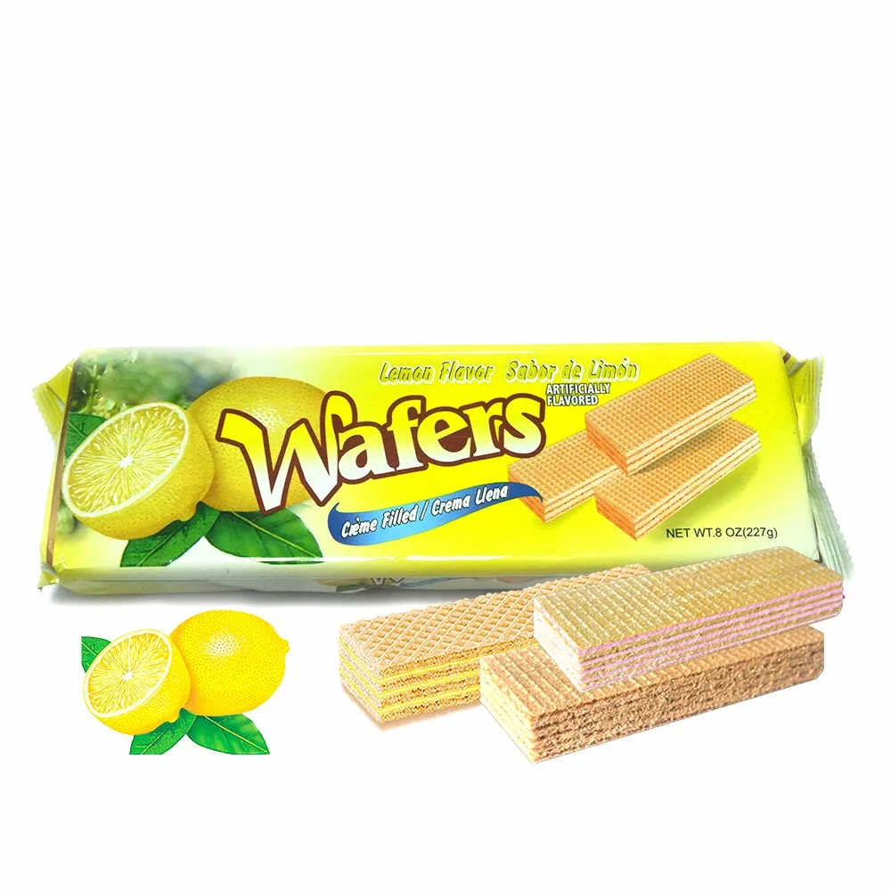 Good Taste Fruit Flavor Lemon Coconut Strawberry Flavour Wafer Biscuits