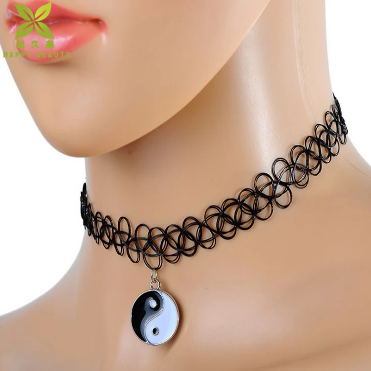 纹身阴阳珠宝项链项链为妇女