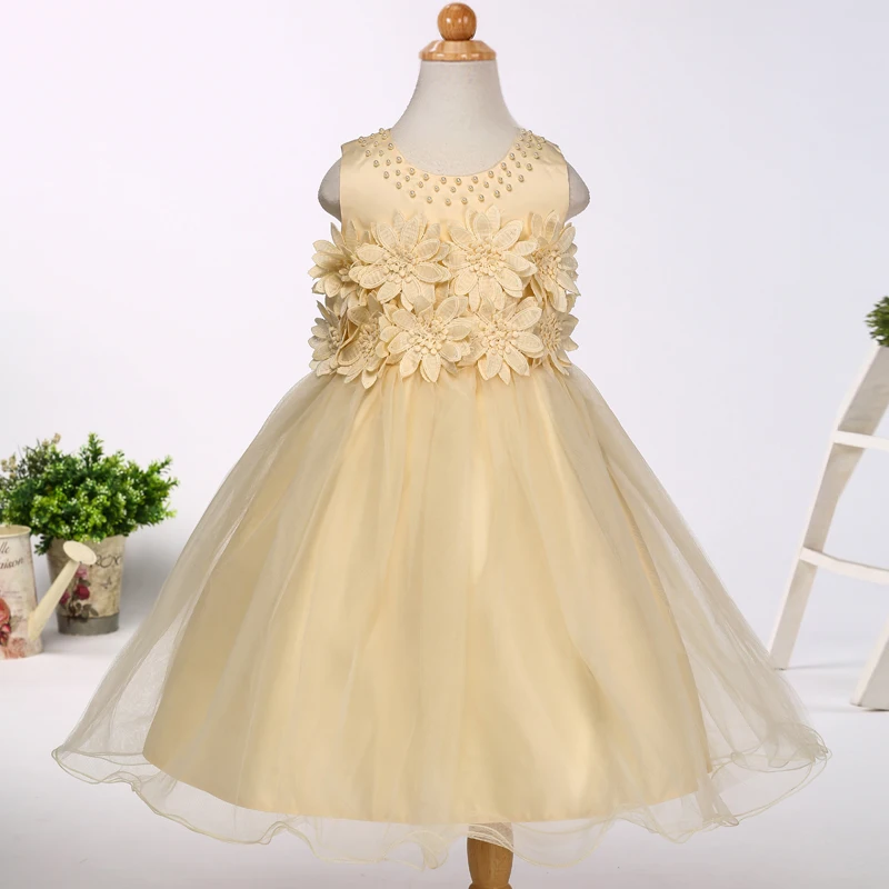 

Wedding flower girls dresses kids party dress children dresses for birthday party LH3018, Pink white champagne