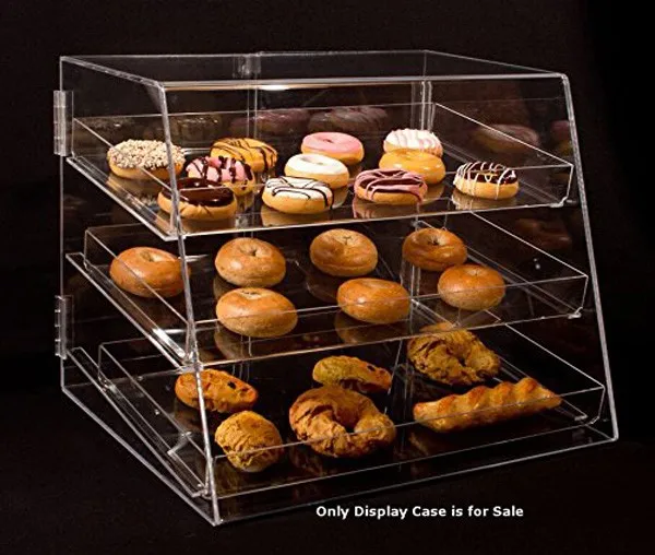 Clear 3 Tier Acrylic Cupcake Cookie Bakery Display Case Stand Box Bin W