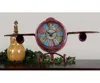 VINTAGE ANTIQUE DECORATIVE RED METAL FLIGHT SHAPE TABLE TOP CLOCK