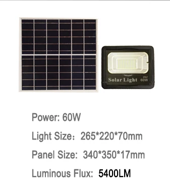 Good price rechargeable 20W 40W 60W 100W solar led flood light