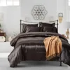 Adult Age Group and 100% Brown Silk Material silk bedding set flat sheet pillowcase quilt cover
