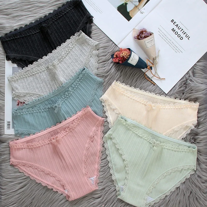 

Japanese style ladies' cotton underwear cotton panties underwear girls panties, Green/pink/blue grey/light gray/black/light yellow