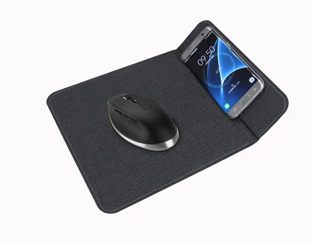 

New products 2 in 1 wireless charging pad wireless charger mouse pad, Black, blue