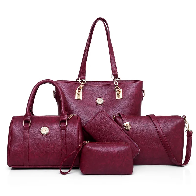 

fashion trendy pu leather bags women handbag sets lady