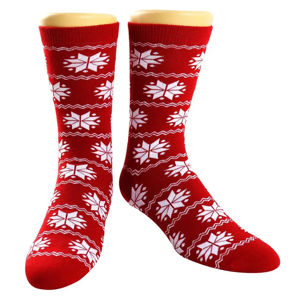 

Wholesale custom Christmas red dress socks with combed cotton, Customized