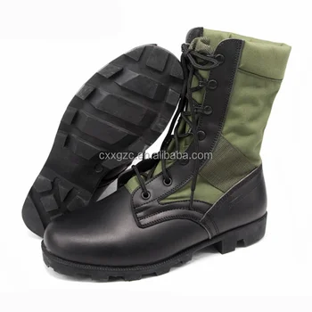 Military Black Leather Tactical Combat 