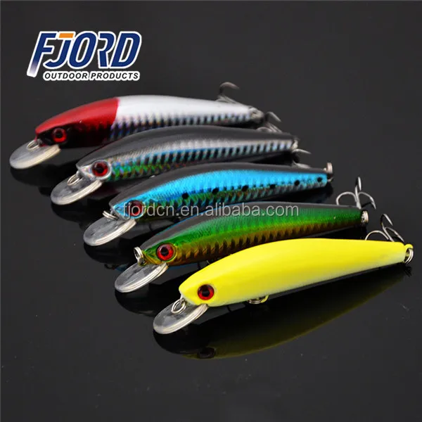 

FJORD Wholesale in stock minnow hard body bait lures fishing, 5color