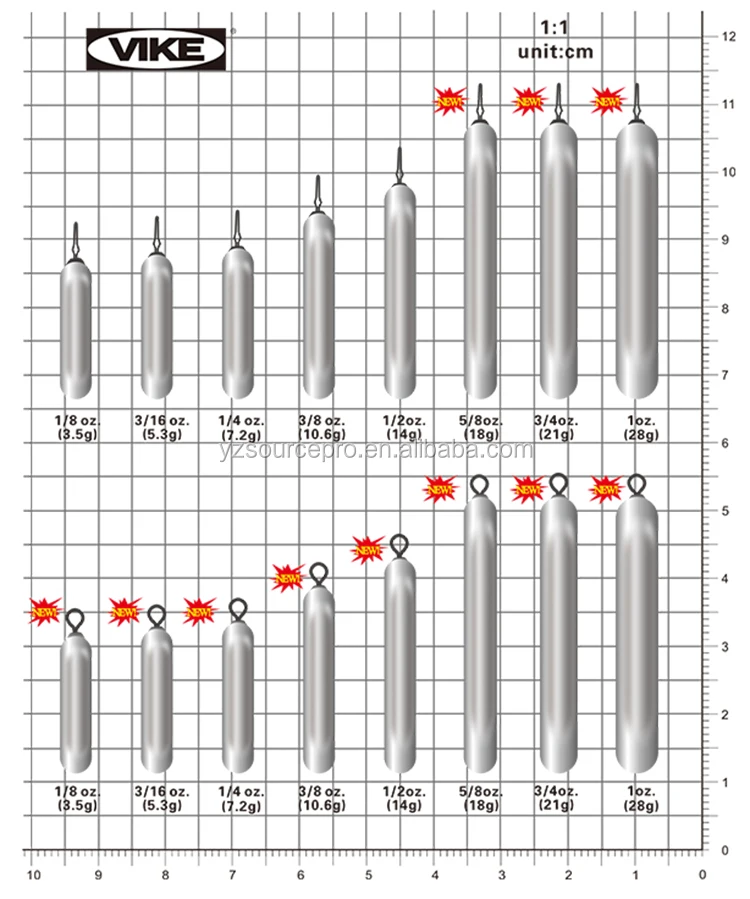 Tungsten Fishing Skinny Drop Shot Weight 1/8oz - Buy Skinny Drop Shot ...