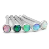 Customized Nose stud Ring Synthetic Opal Gem Nose Bone 316L surgical steel Nose Pin
