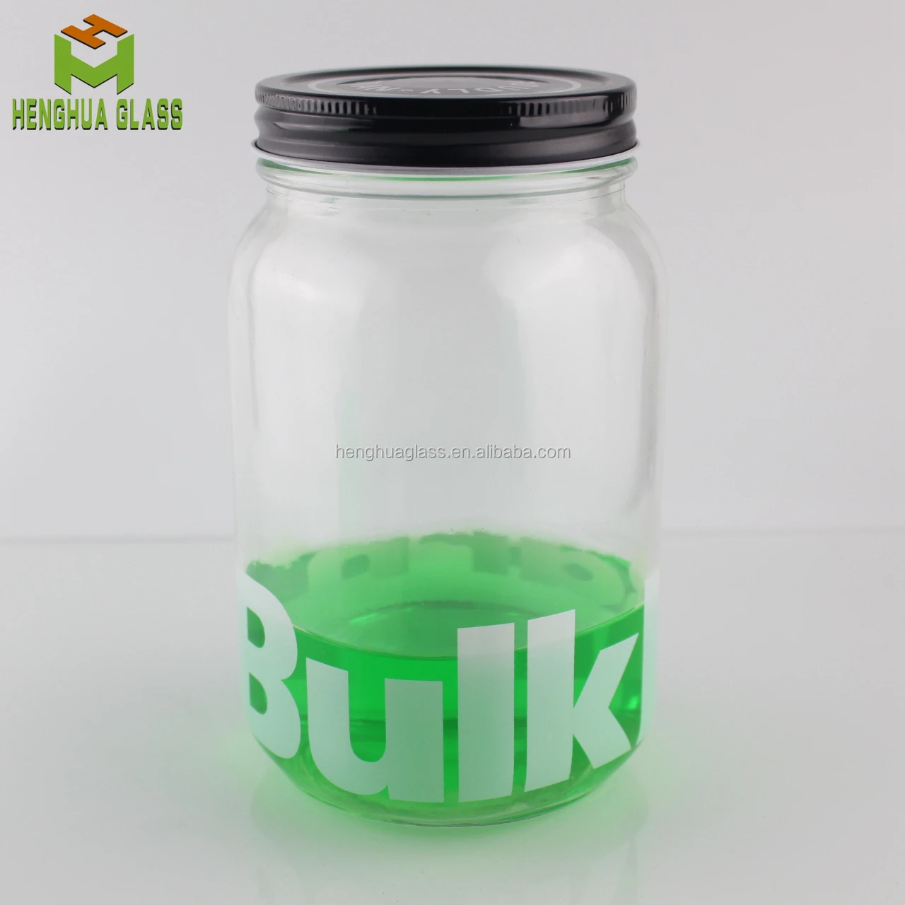 32oz Wide Mouth Square Glass Mason Jar 1000ml Honey Jars 1l Food