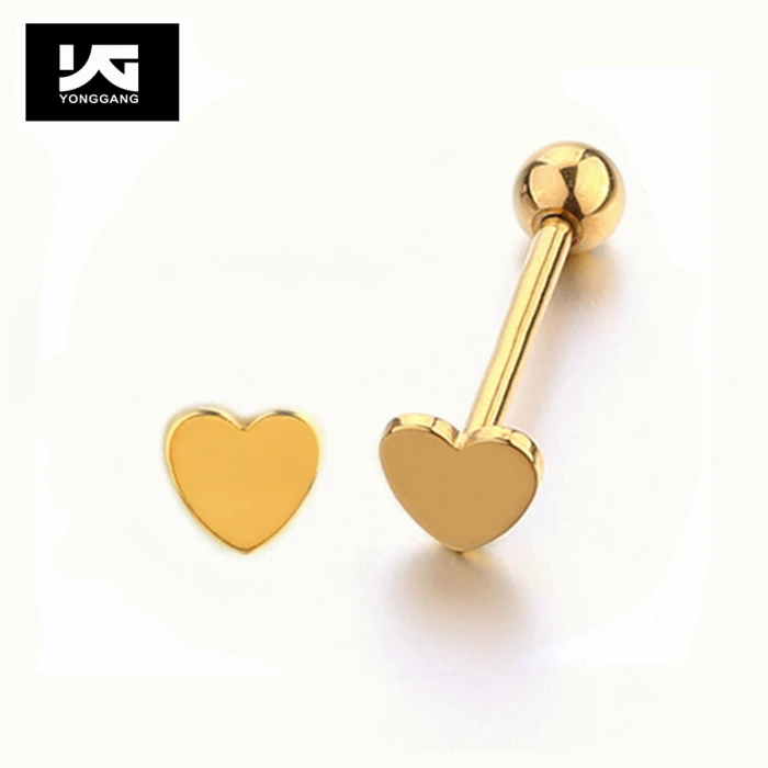 Stainless Steel Heart Tongue Ring Nipple Tongue Barbell Piercing Body