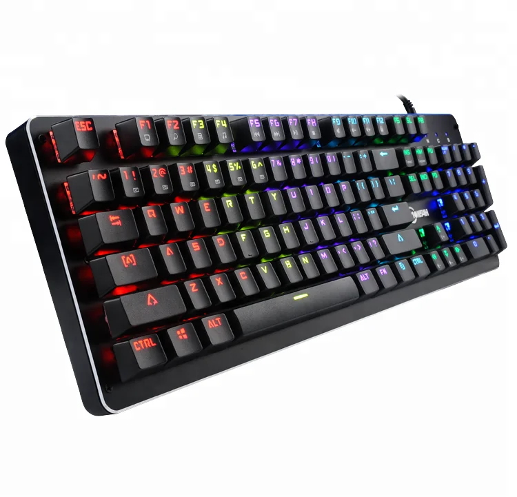 RGB Metal Gaming Mechanical Keyboard with Blue Shaft and Backlit ,104 Keys no Conflict K100a  Keyboard