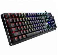 

RGB Metal Gaming Mechanical Keyboard with Blue Shaft and Backlit ,104 Keys no Conflict K100a Keyboard