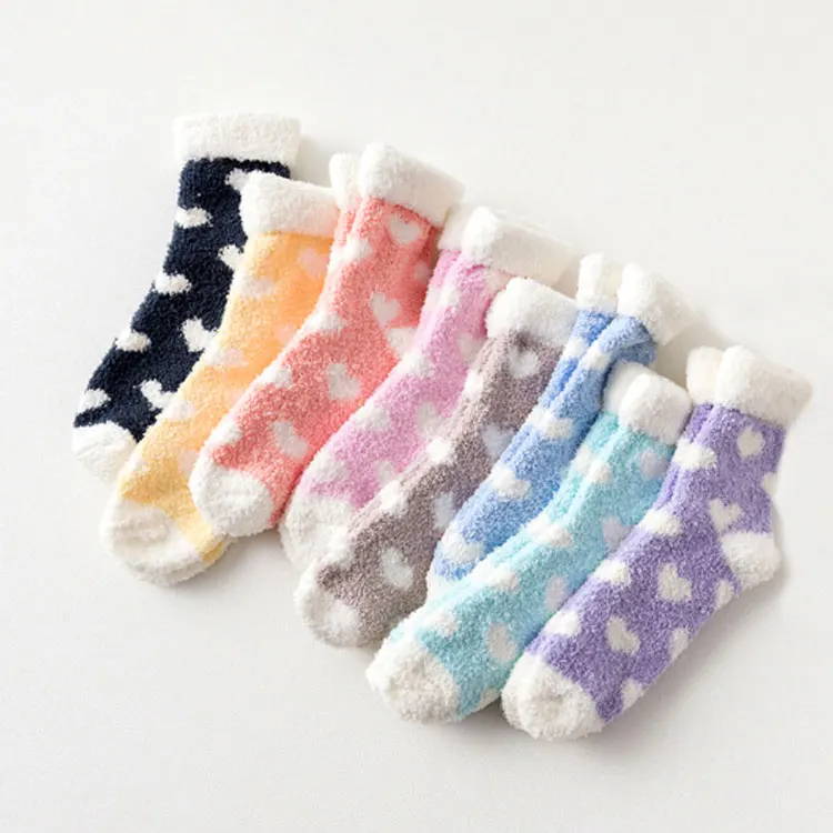 

Custom Winter Comfortable Foot Warm Soft Crew Women Fuzzy Fluffy Microfiber Socks