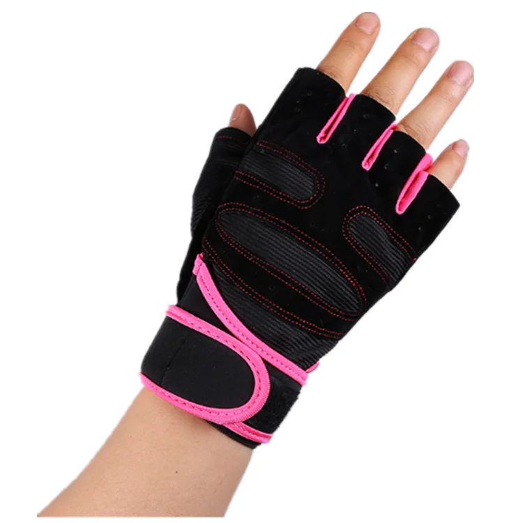 

Cycling Anti Skid Wrist Half Finger Color Gym Sport Weight Lifting Gloves, Black;blue;red;rose red