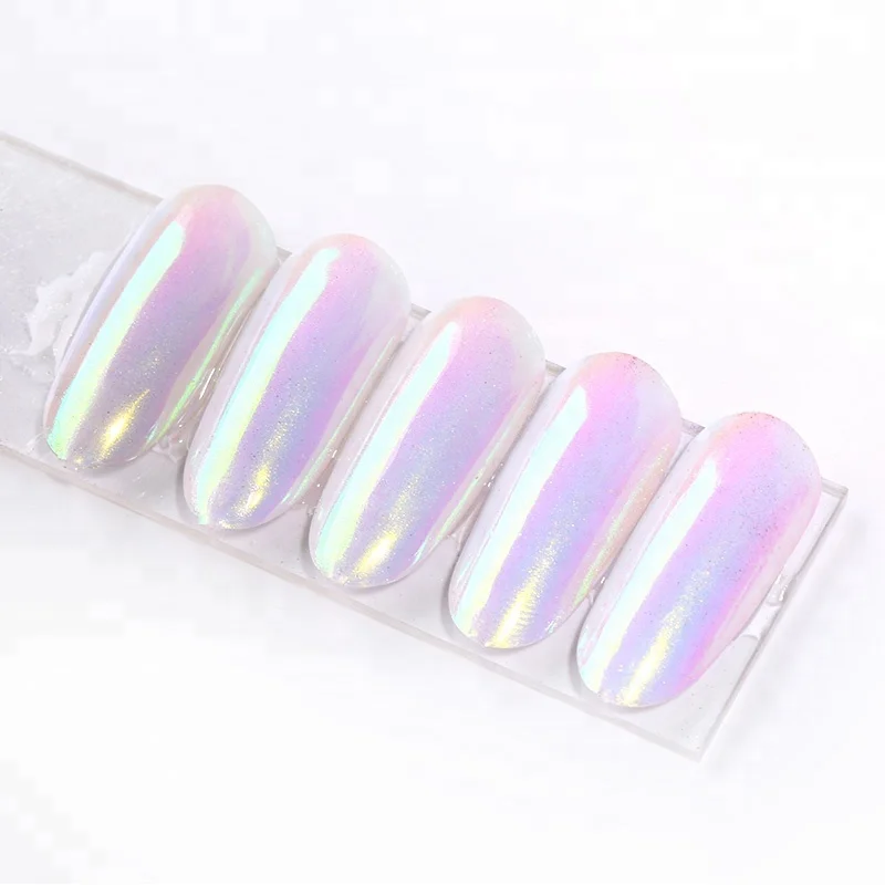 
2018 rainbow pigments Mermaid Aurora Holographic pigment Nails polish use 