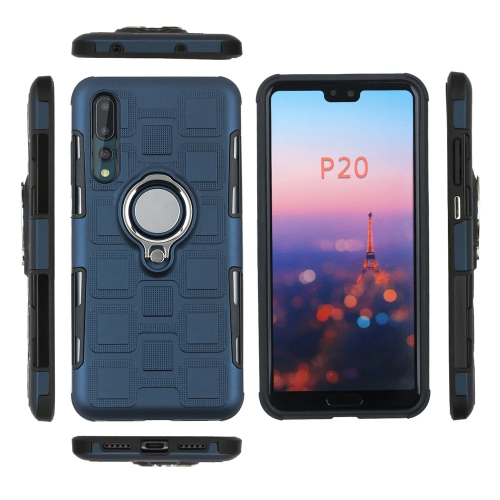 

2 in 1 Shockproof Ring Holder Car Mount 360 Degrees Bumper Phone Case For iphone for huawei for huawei for LG For Iphone, Black;red;silver;blue;gray;navy