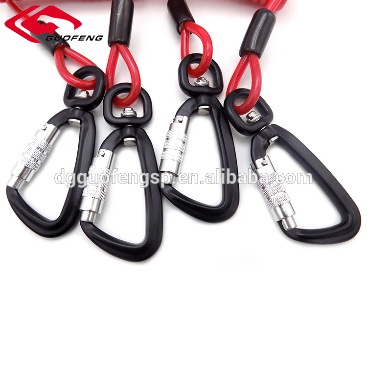 Safety Coil Tool Lanyard.Steel safety tool lanyard.plastic coated coil lanyard
