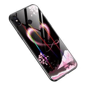 iPhone X XS 8 7 6 6S Luminous Tempered Glass Back Cover