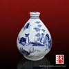 Jingdezhen Tanglong Supply and Custom-made Best Quality Hand-painted Blue and White Ceramic Make Decorated Wine Bottles