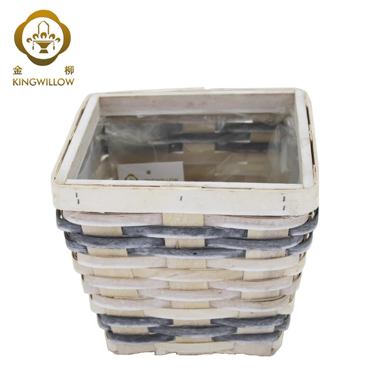 China suppliers small woodchip flower pot wooden flower planter