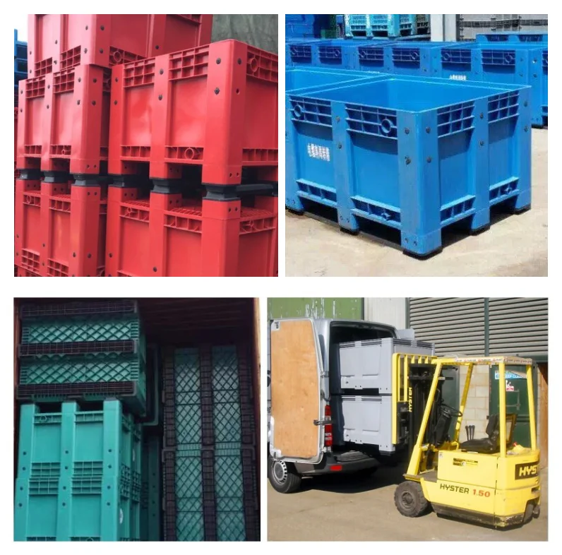 Heavy duty hdpe solid rigid mega stackable plastic pallet bins for sale