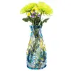 OEM high quality logo printed collapsible elegant plastic flower vase for gift