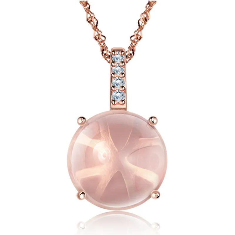 

Natural pink crystal pendant necklace Goddess QUARTZ pendant inlaid jewelry, N/a