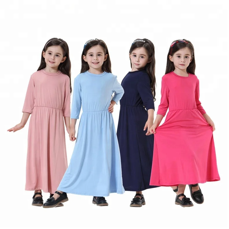 Islamic children clothing kids clothes kaftan abaya muslim kids dress