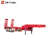 Heavy machine load 50tons low boy truck semi tralier with two ladders
