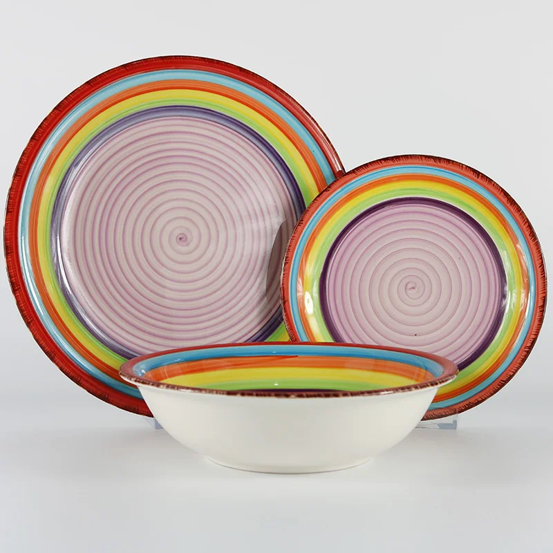 12pcs Cheap Designs Rainbow Dinner Set Buy 12pcs Cheap Designs